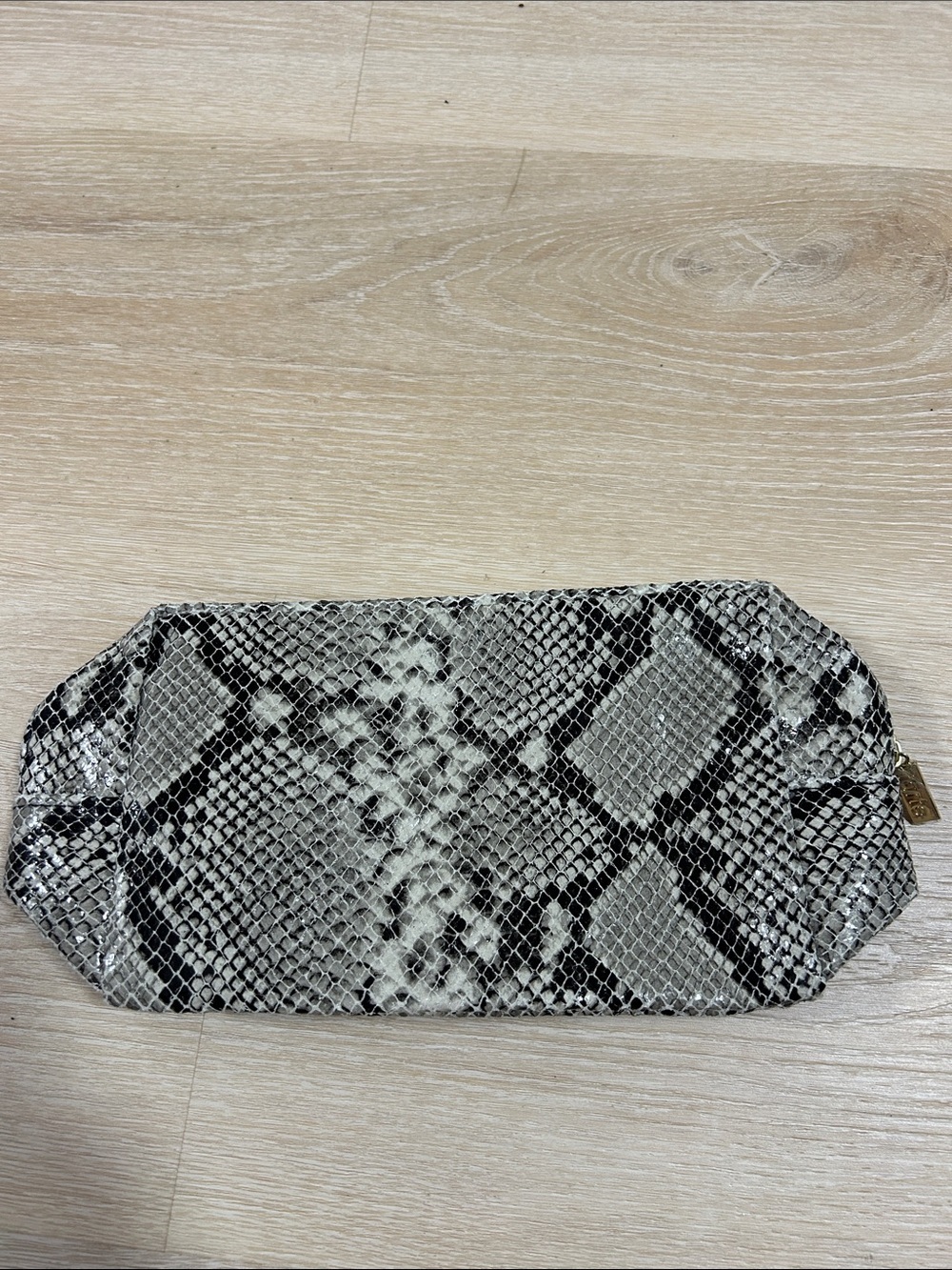 tarte Snake-Print Cosmetic Pouch in Black & Cream Tones